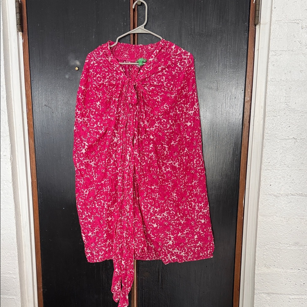 J. Crew Pink Floral Swim Coverup